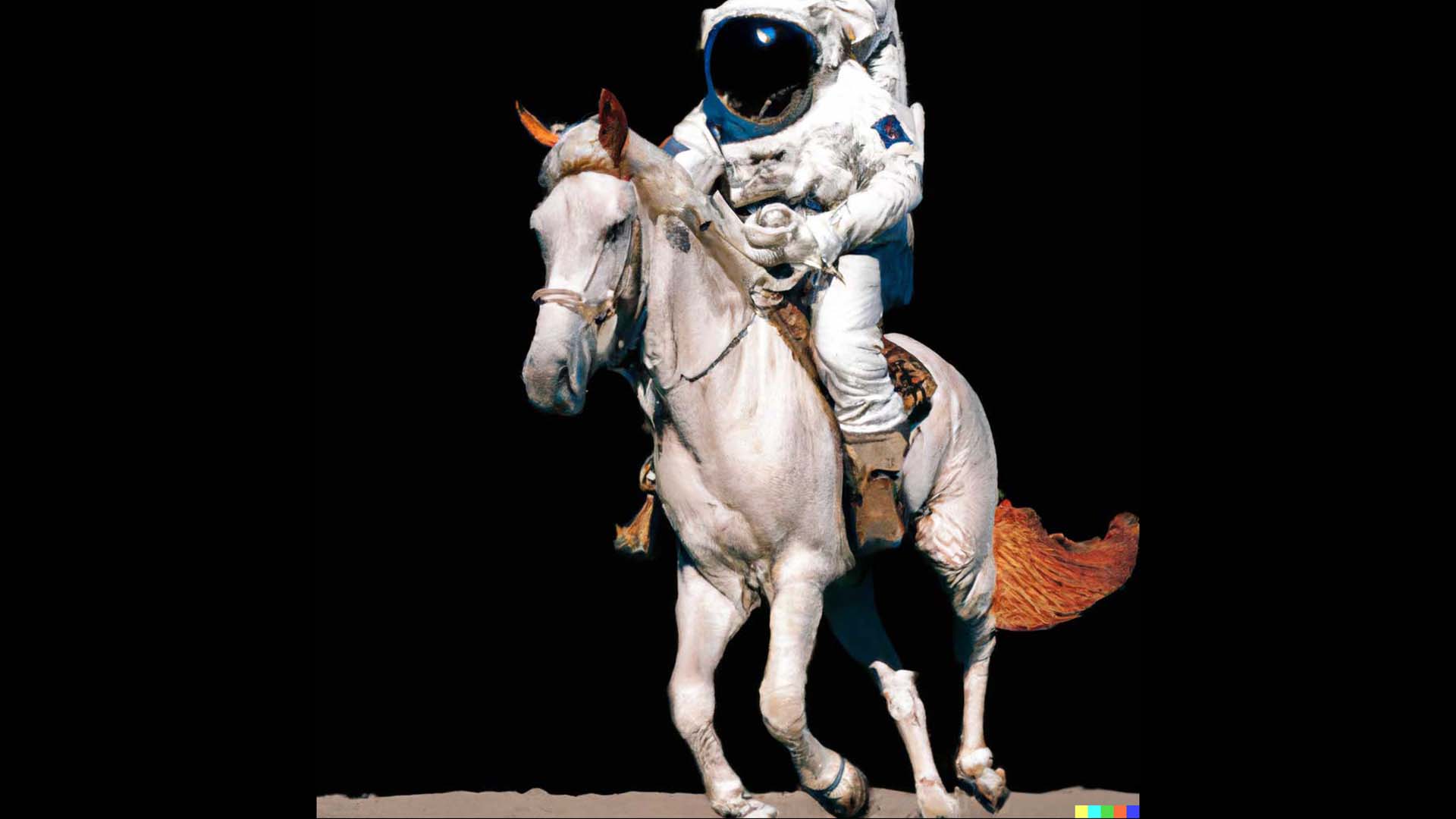 Cheval_d'équitation_astronaute